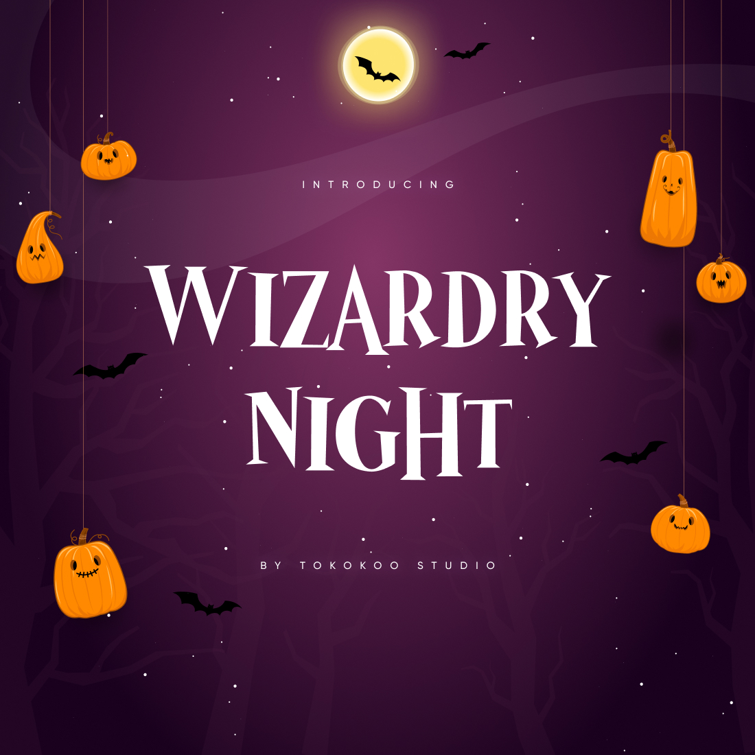 Wizardry Night Free Font MasterBundles Main Cover.