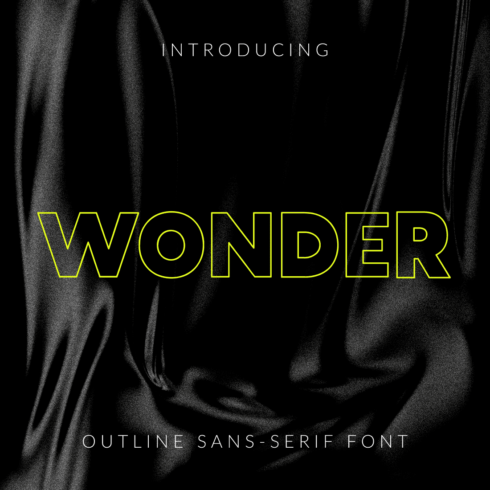Wonder Outline Sans Serif Font Introducing Cover by MasterBundles.