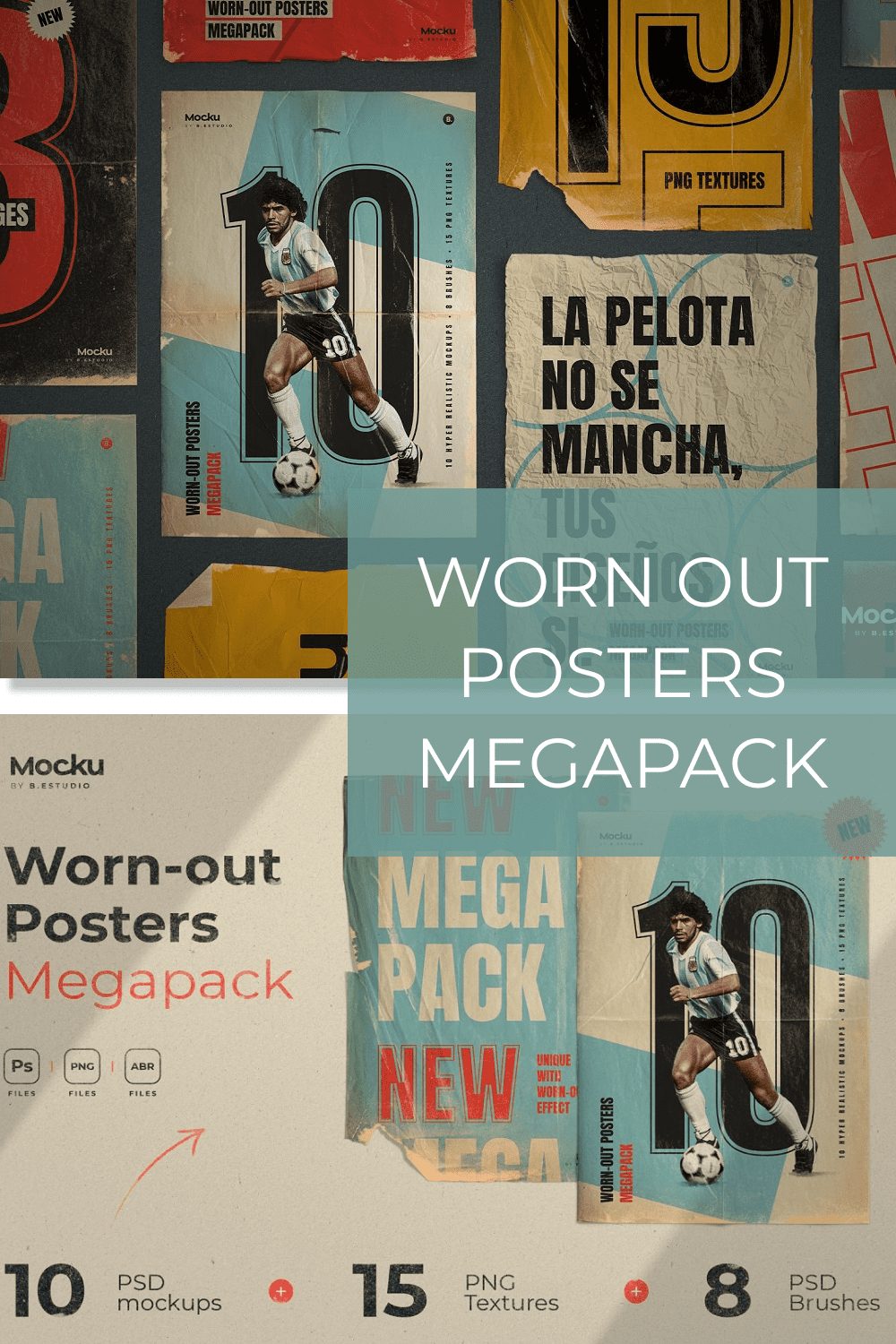 Worn out Posters Megapack pinterest image.
