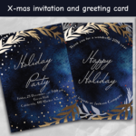 X Mas Invitation and Greeting Card Cover image.