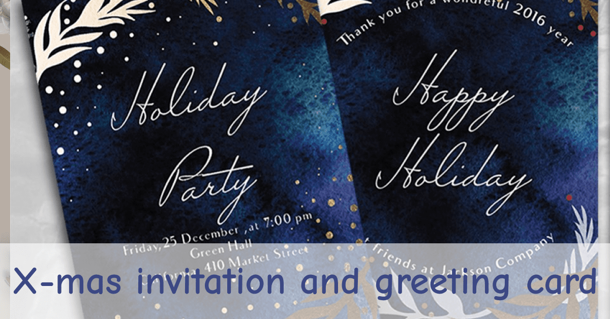 X Mas Invitation and Greeting Card Facebook image.