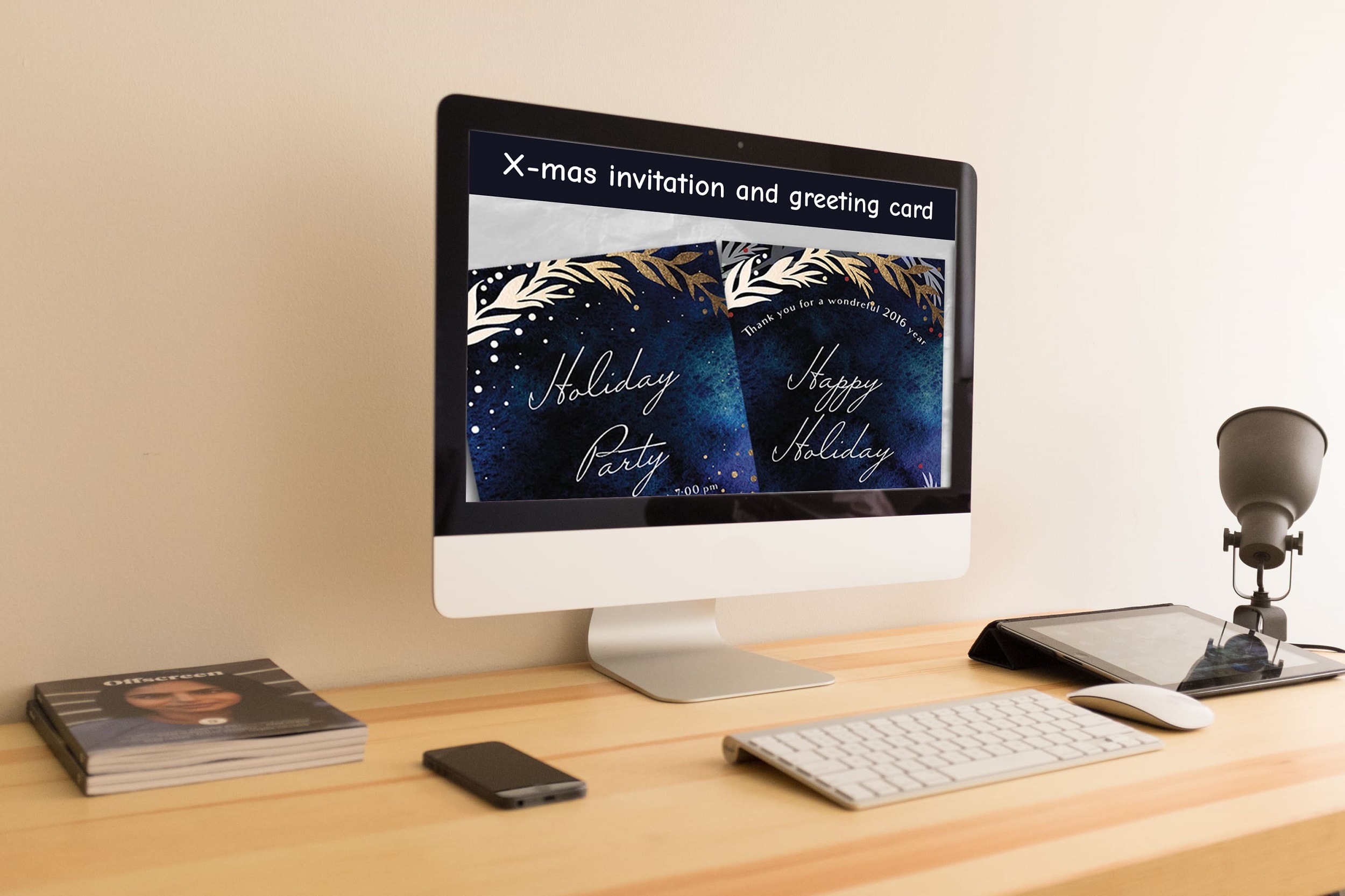 X Mas Invitation and Greeting Card desktop