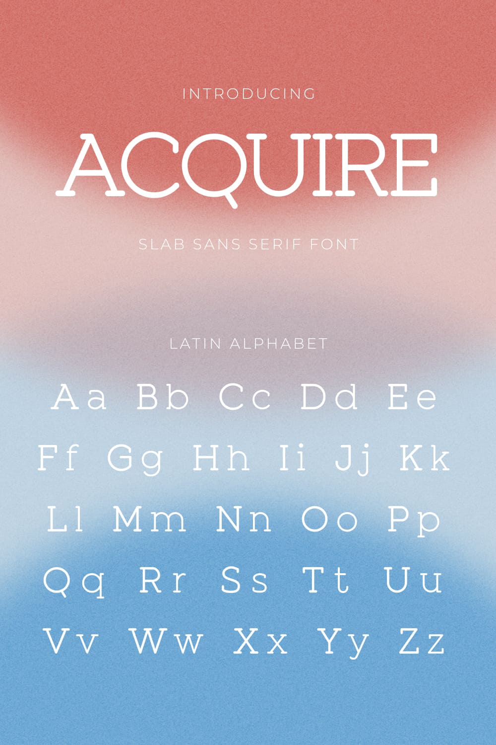 Acquire slab sans serif font Pinterest MasterBundles Collage Image with latin alphabet.