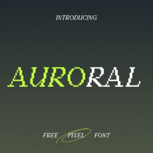 Auroral pixel font main cover by MasterBundles.