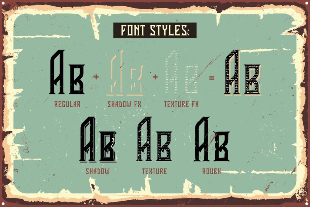 Barely Legal Layered Font styles.