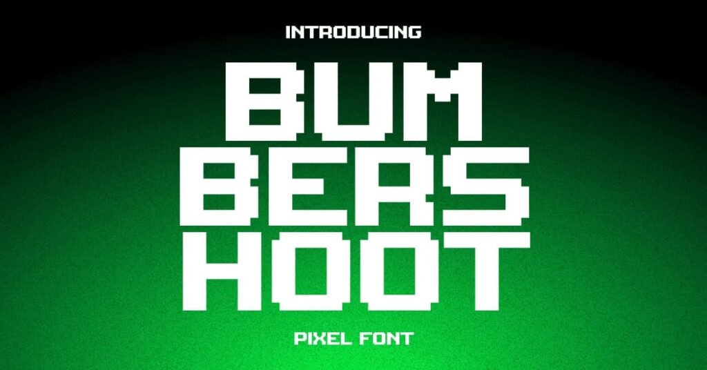 Bumbershoot pixel font Facebook Collage Image by MasterBundles.