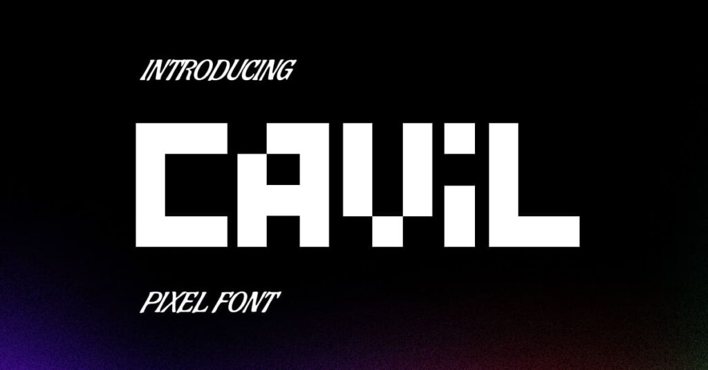 Cavil pixel font MasterBundles facebook collage image.