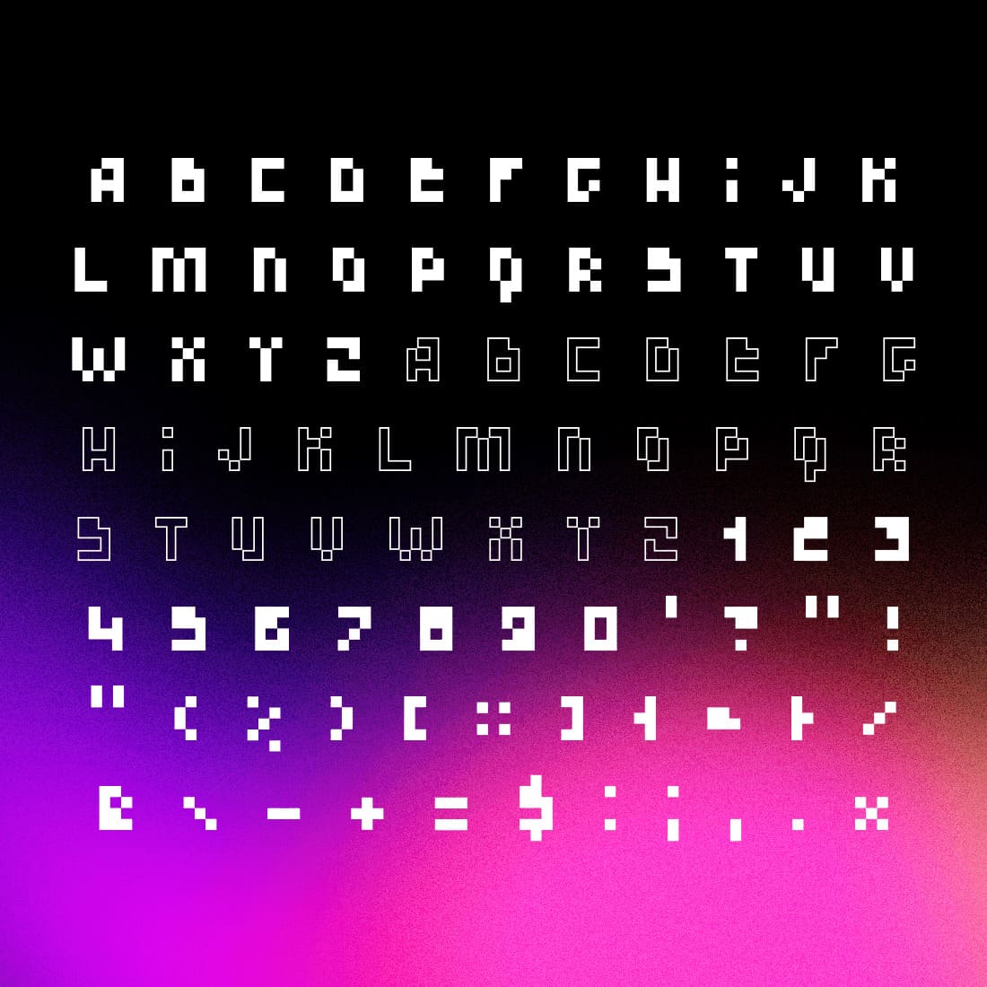 Cavil pixel font Masterbundles preview.