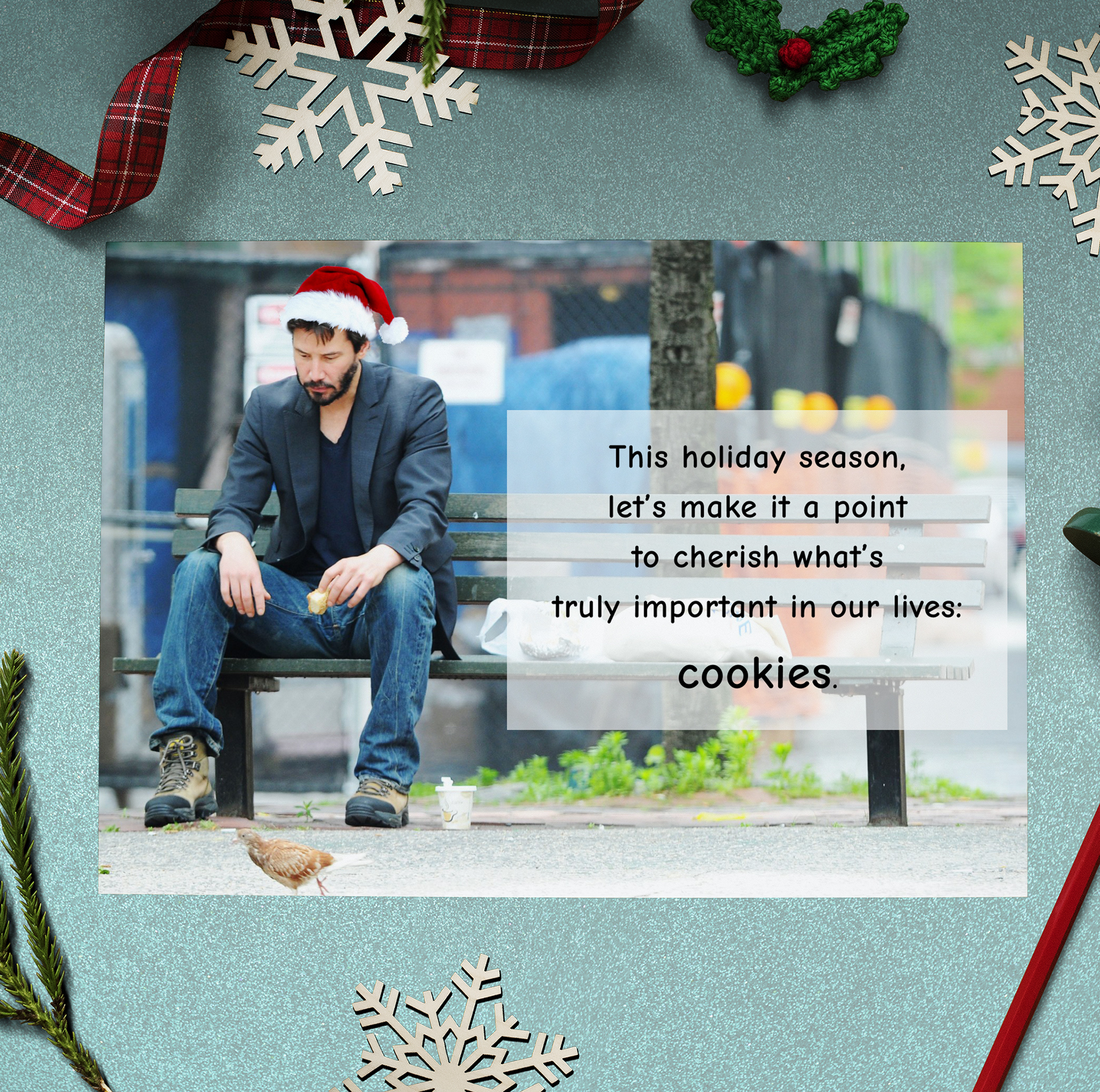 christmas cookies free postcard mockup cover