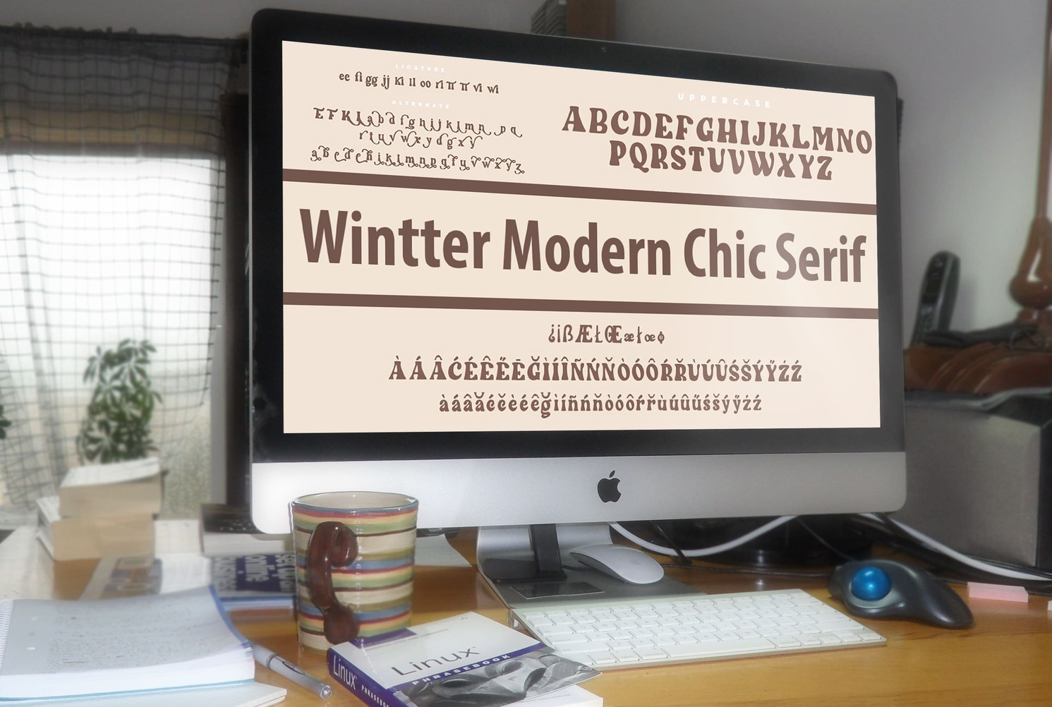 Wintter Modern Chic Serif Symbols Preview On The Monoblock.