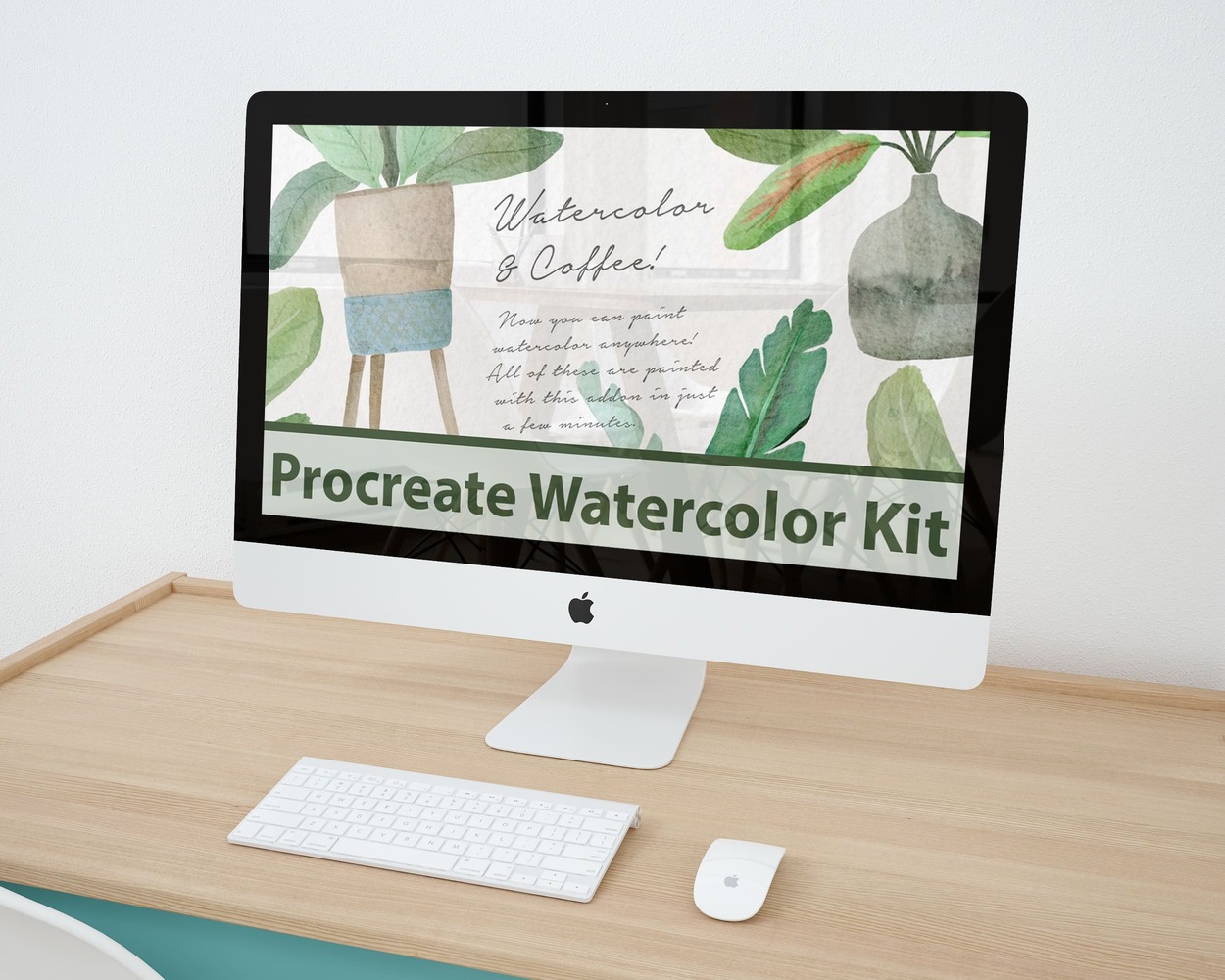 Procreate Watercolor Kit - "Watercolor & Coffee!" On The Monoblock.
