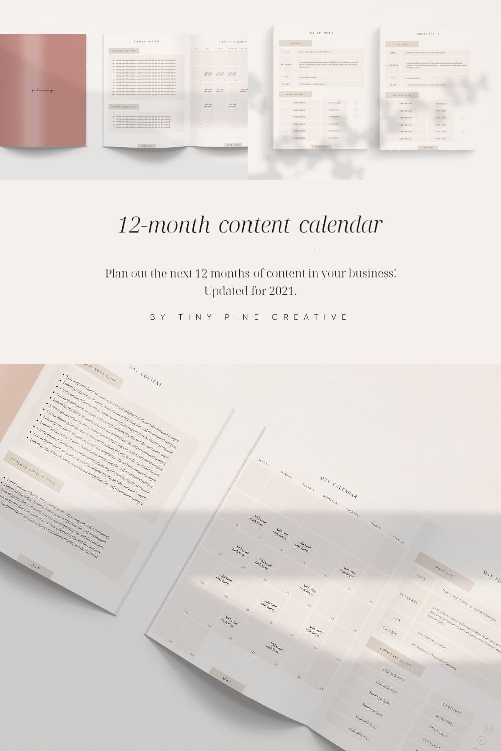 content calendar planner template pinterest image.
