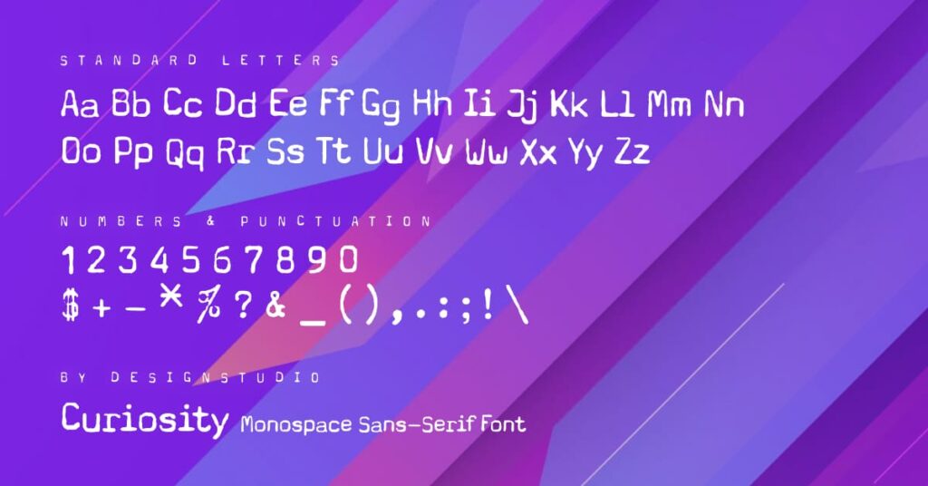 Curiosity Monospace Sans-Serif Font Facebook Collage Image by MasterBundles.