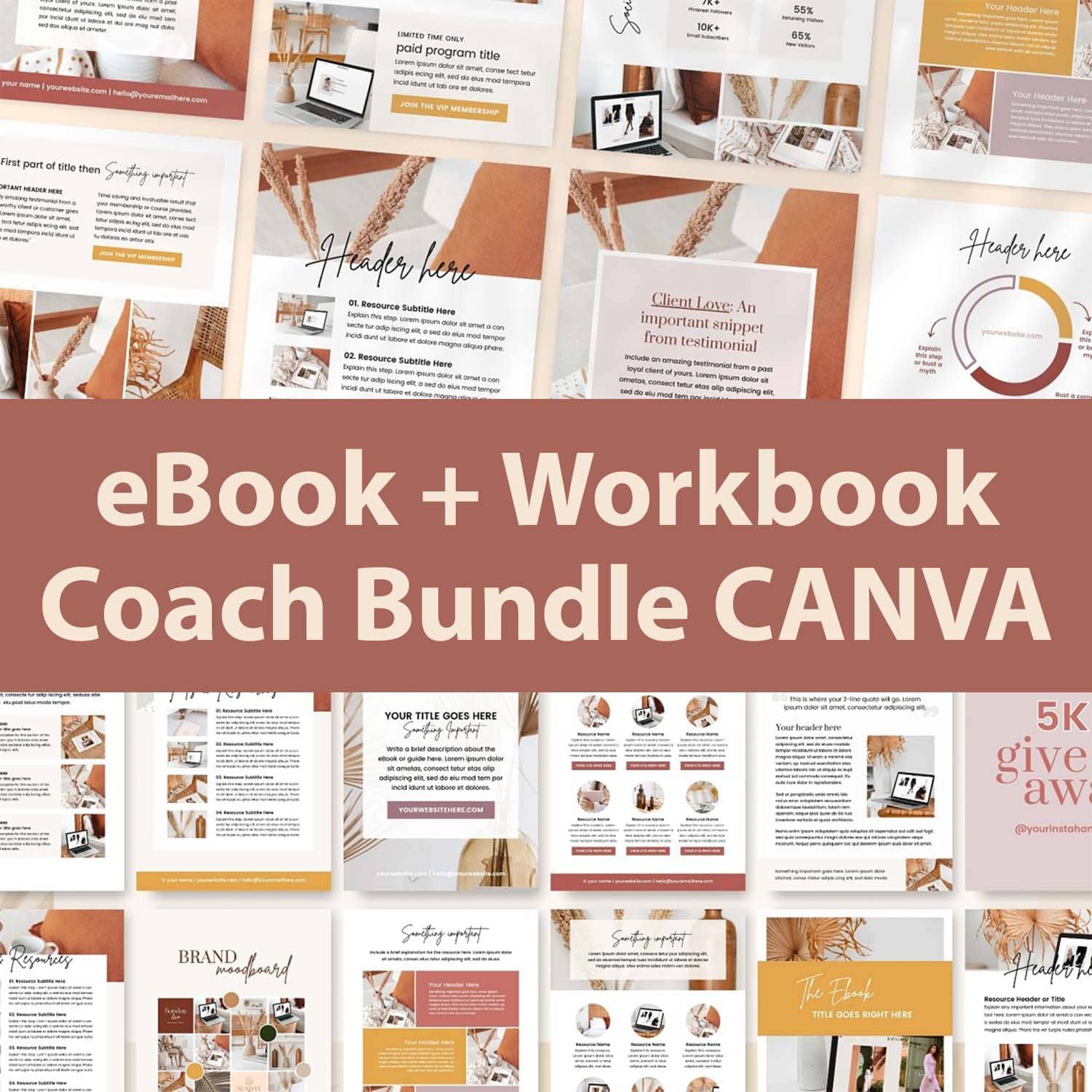 ebook workbook coach bundle canva cover image.
