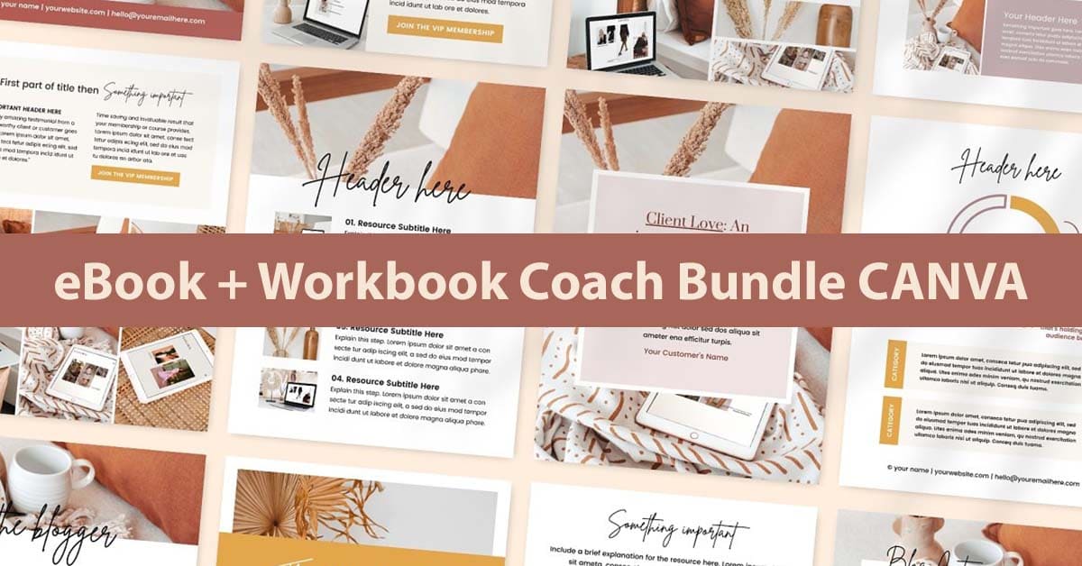 ebook workbook coach bundle canva facebook image.