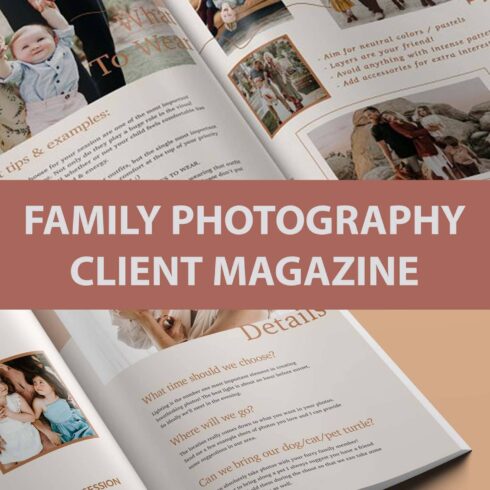 family photography client magazine cover image.