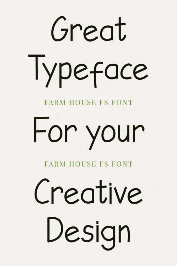 Farm house fs free font Pinterest preview by MasterBundles.