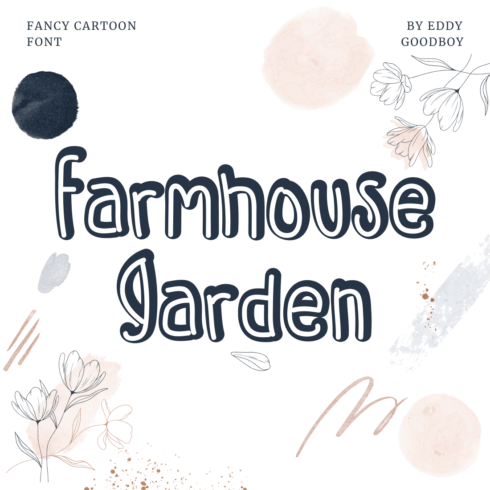 Farmhouse garden free font main cover by MasterBundles.