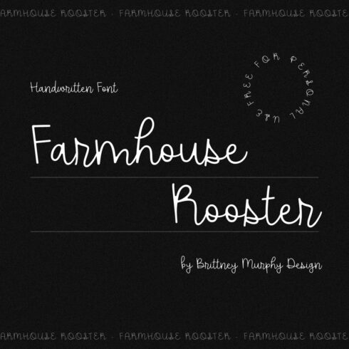 Farmhouse rooster free font main cover by MasterBundles.