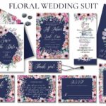 floral wedding invitation suit 1