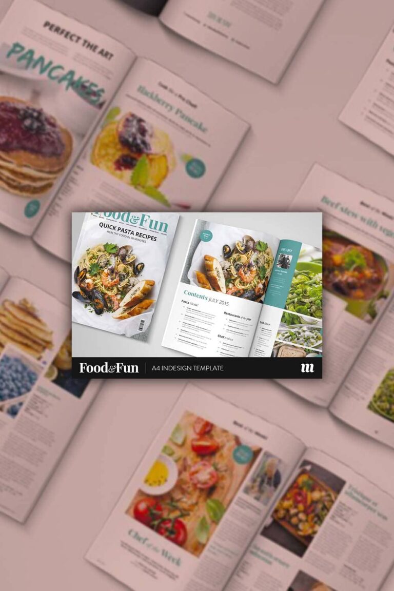 Food&Fun Magazine InDesign Template – MasterBundles