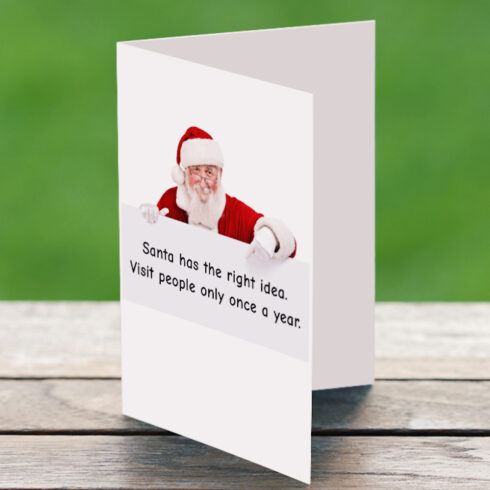free christmas postcard santa has the right idea main cover.