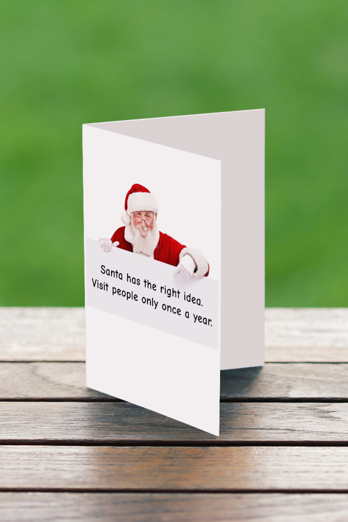 free christmas postcard santa has the right idea pinterest image.