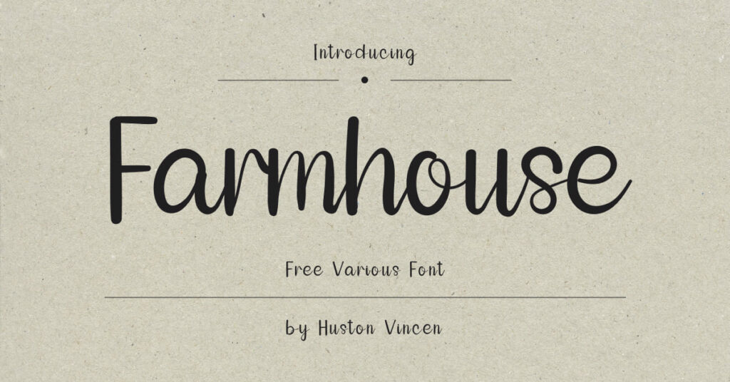 Free farmhouse font Masterbundles Facebook preview.