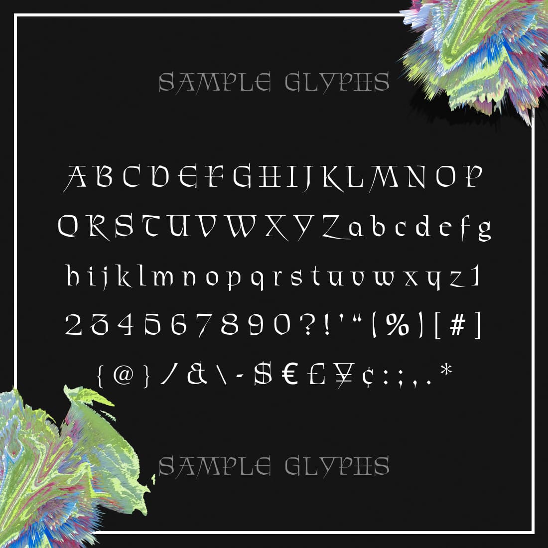 Free Patrick Font sample glyphs preview.