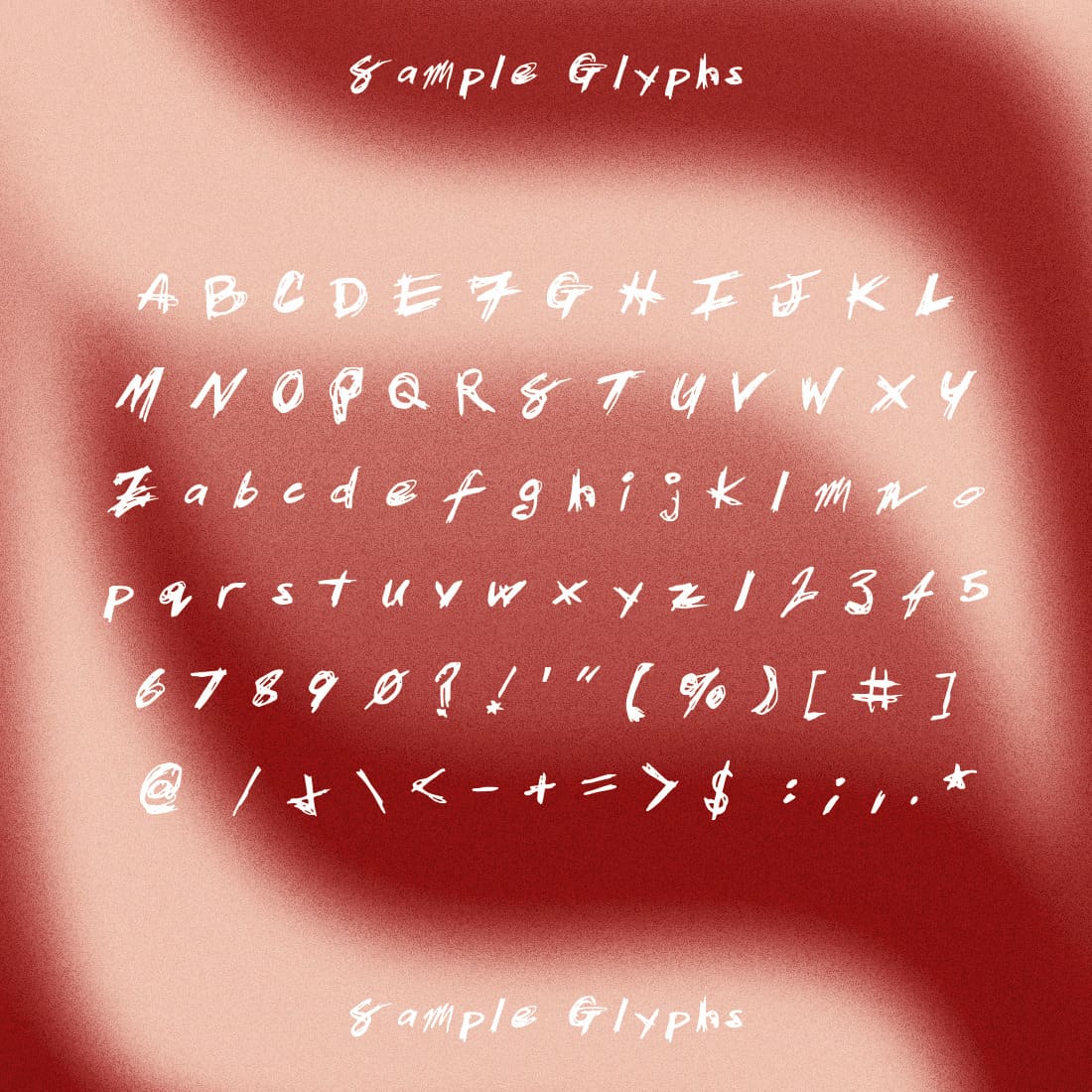 Free Patrick Scratch Font sample glyphs.