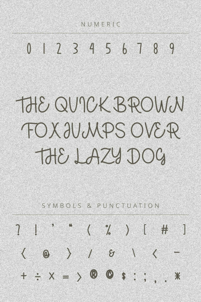 Free Patrickpretty Font MasterBundles Pinterest Preview with numbers and punctuation.
