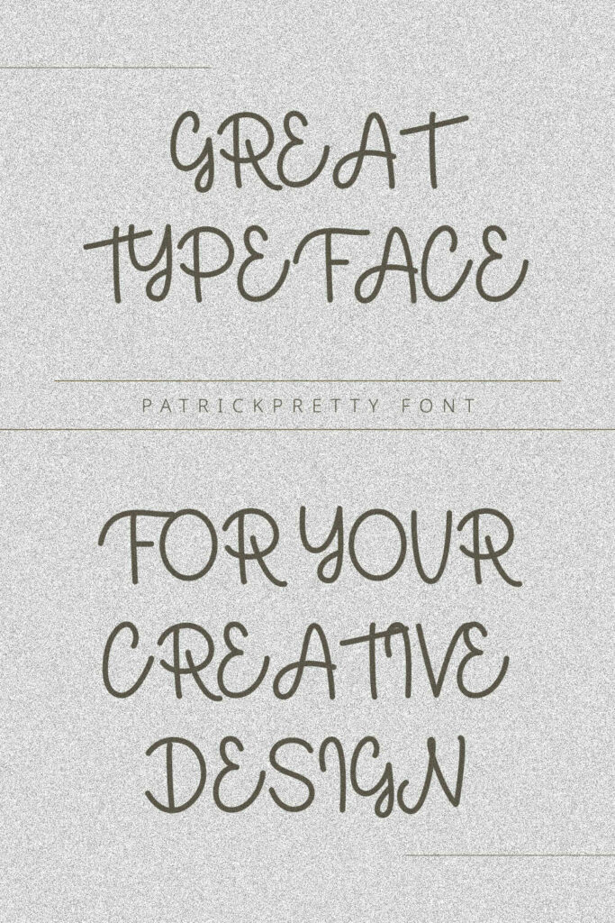 Free Patrickpretty Font Pinterest MasterBundles preview with example phrase.