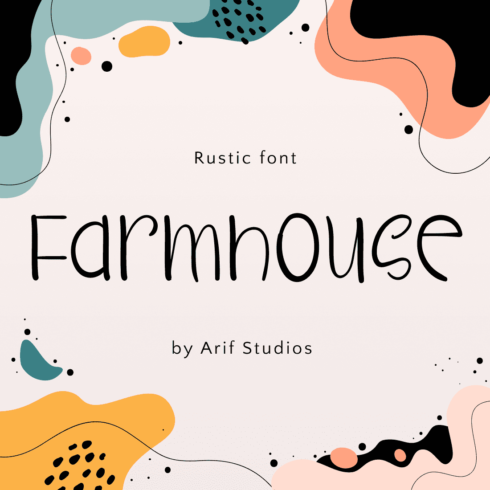 Free rustic farmhouse font creative main cover by MasterBundles.