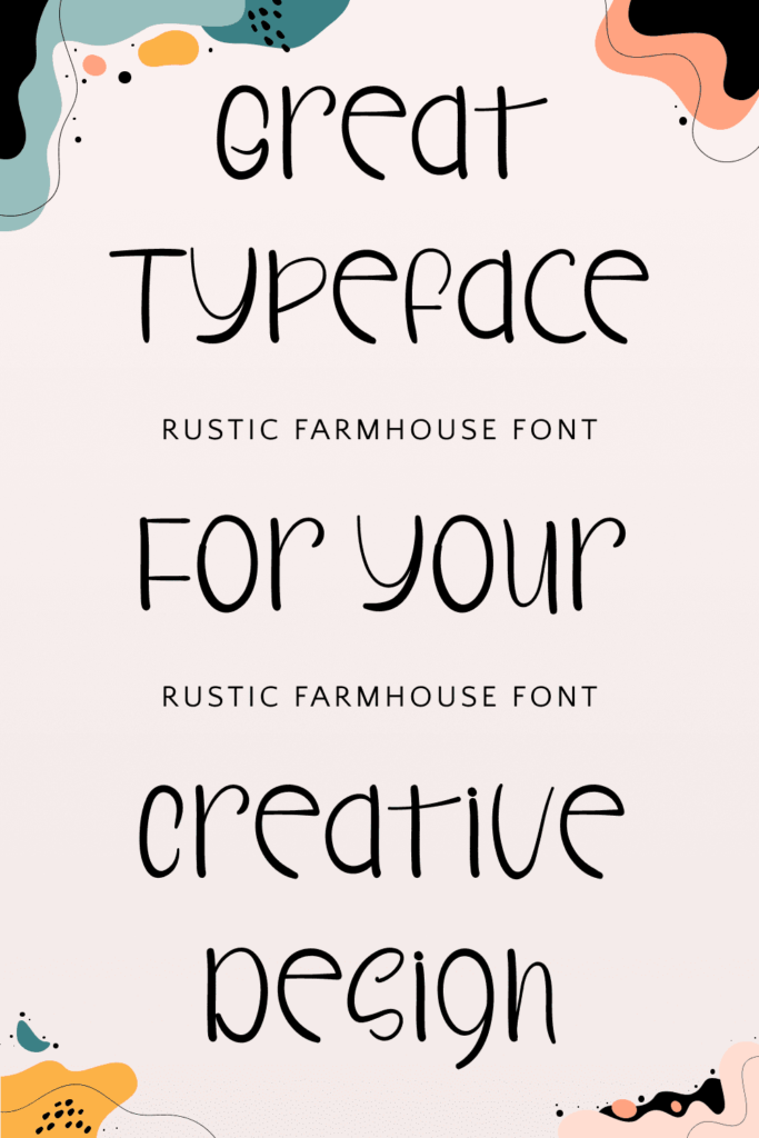 Free rustic farmhouse font Pinterest Preview with example phrase.