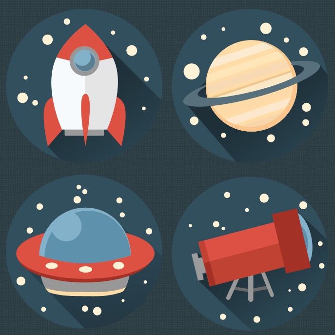 3D Rounded Space Icons preview image.