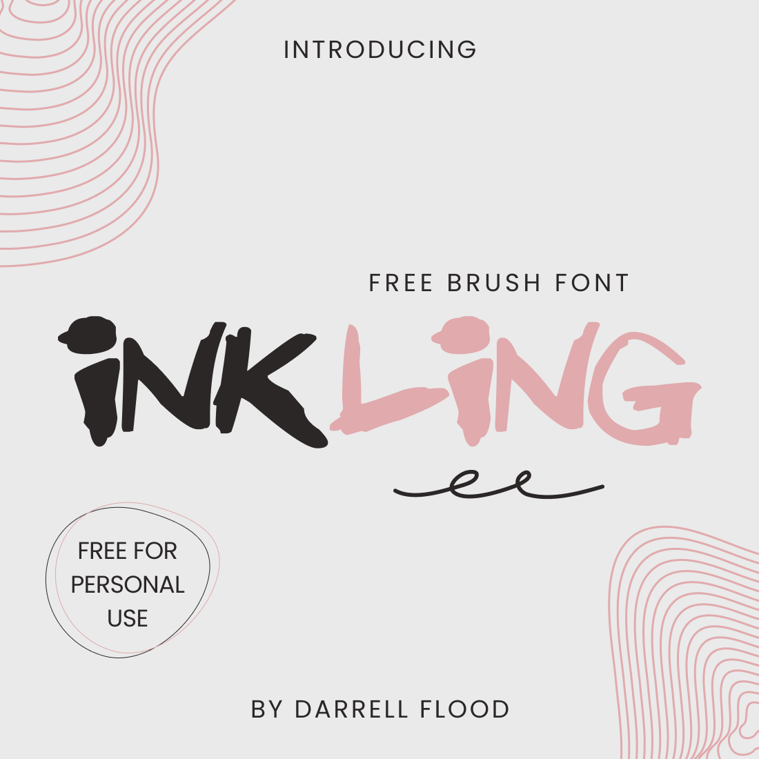 Inkling Ink Free Font cool main cover by MasterBundles.