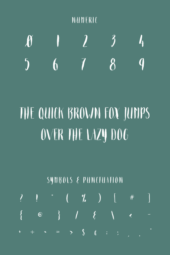 Inkster Ink Free Font Pinterest MasterBundles Preview with numeric, symbols and punctuation.