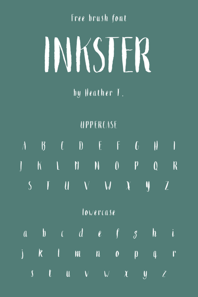 Inkster Ink Free Font uppercase and lowercase Pinterest MasterBundles Preview.