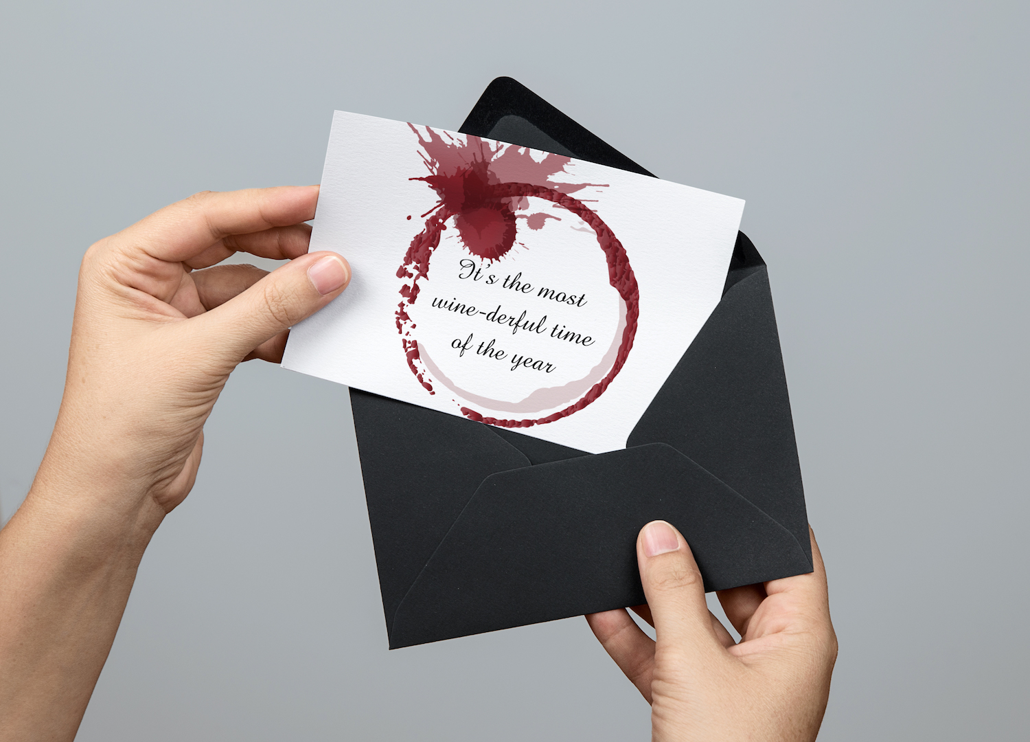 its the most wine derful time of the year postcard second mockup