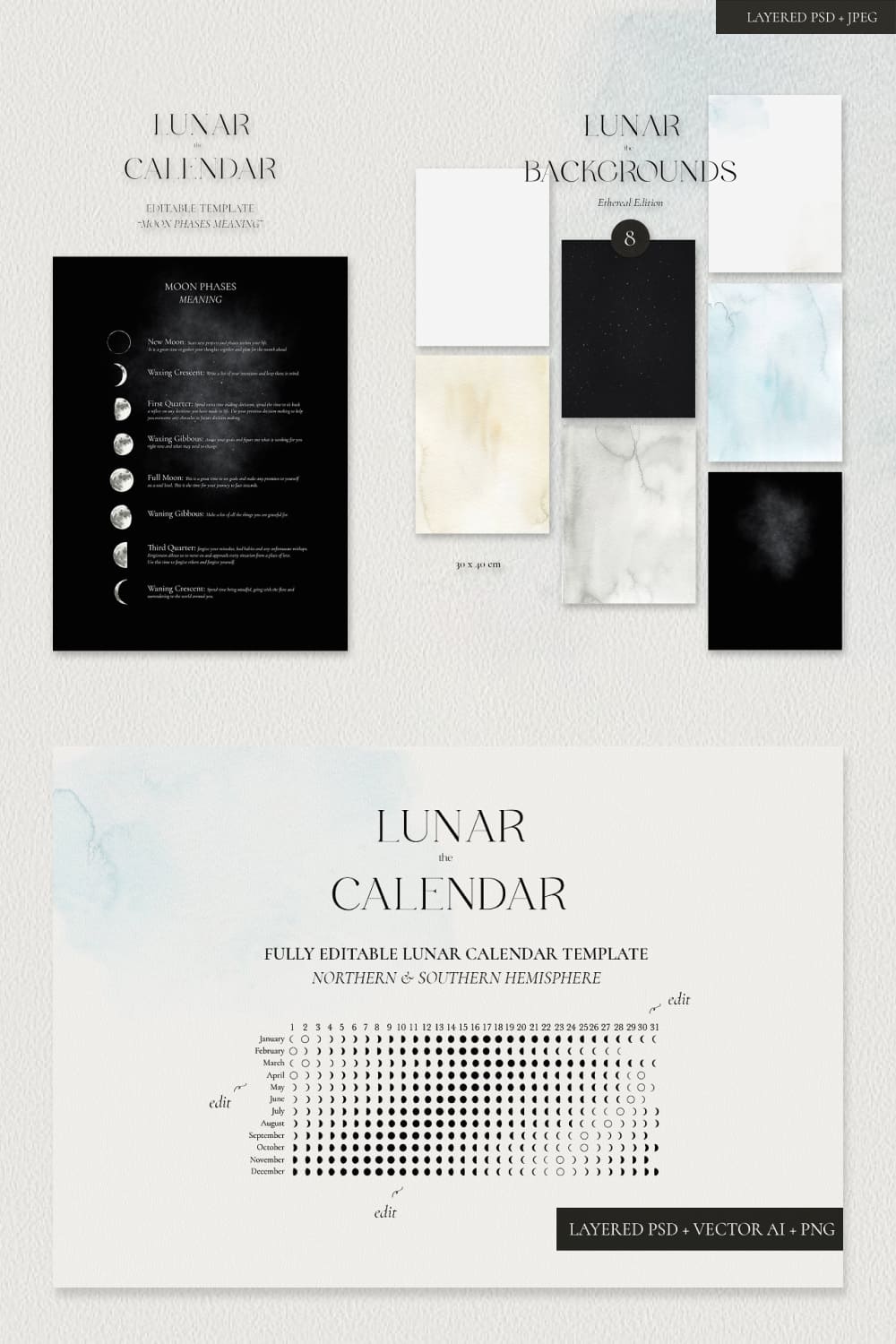 lunar calendar 2022 ethereal edition pinterest image.
