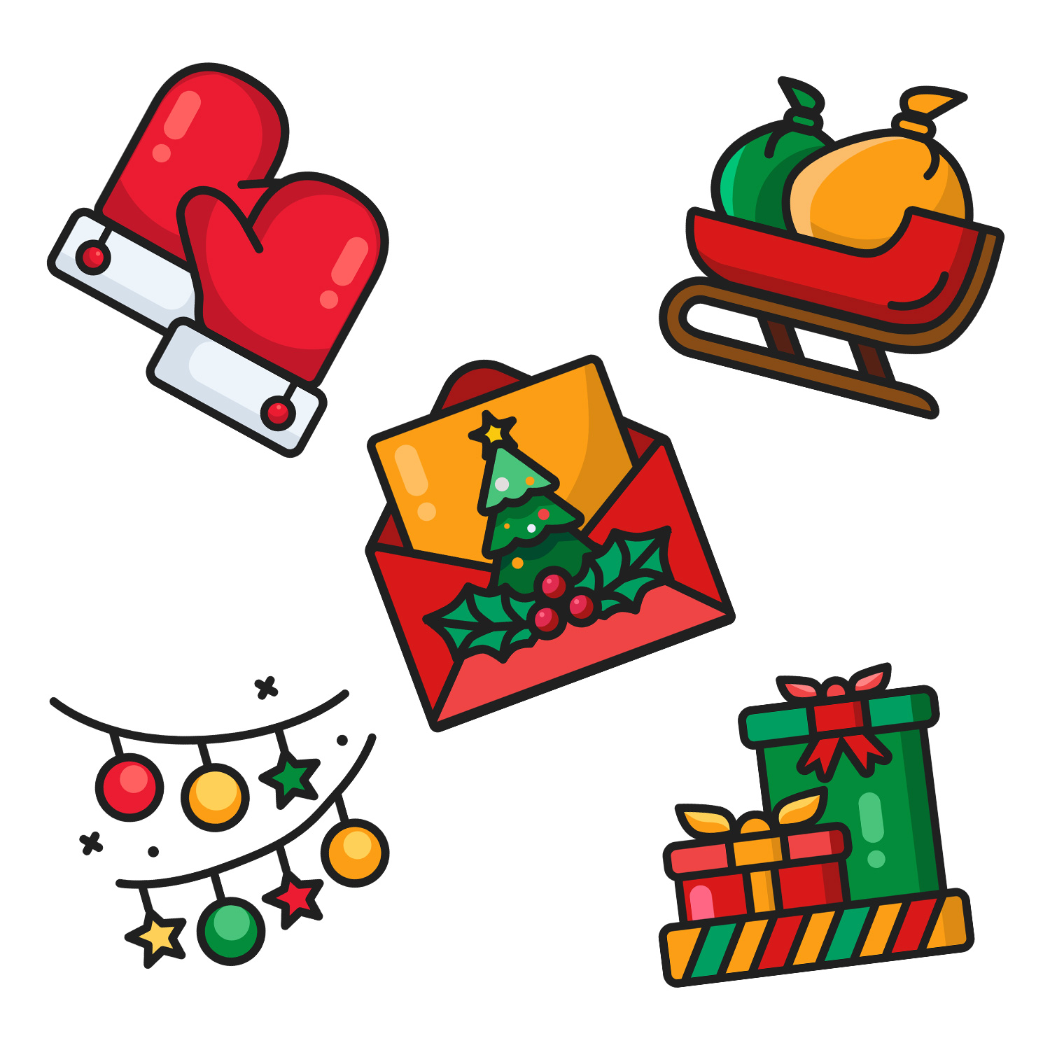merry christmas svg bundle preview image.