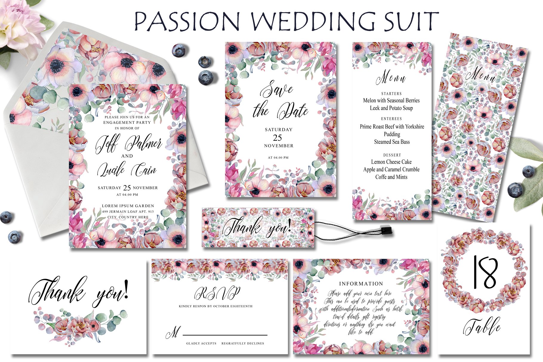 passion flowers wedding suit