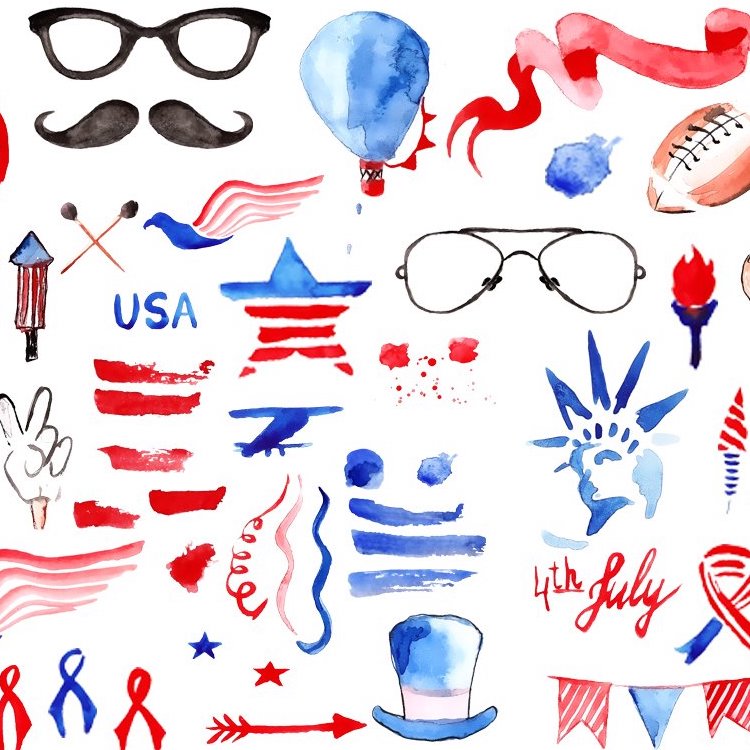 Patriotic America Clip Art cover image.