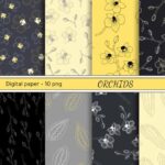 Floral Digital Paper in Pastel Yellow, Grey and White Tones cover image.