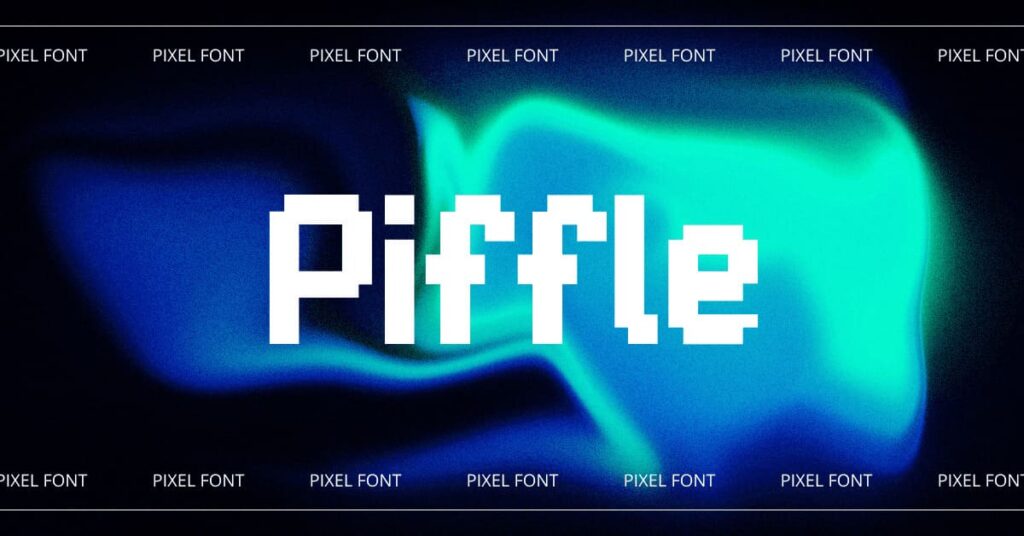 Piffle pixel font Facebook preview by MasterBundles.