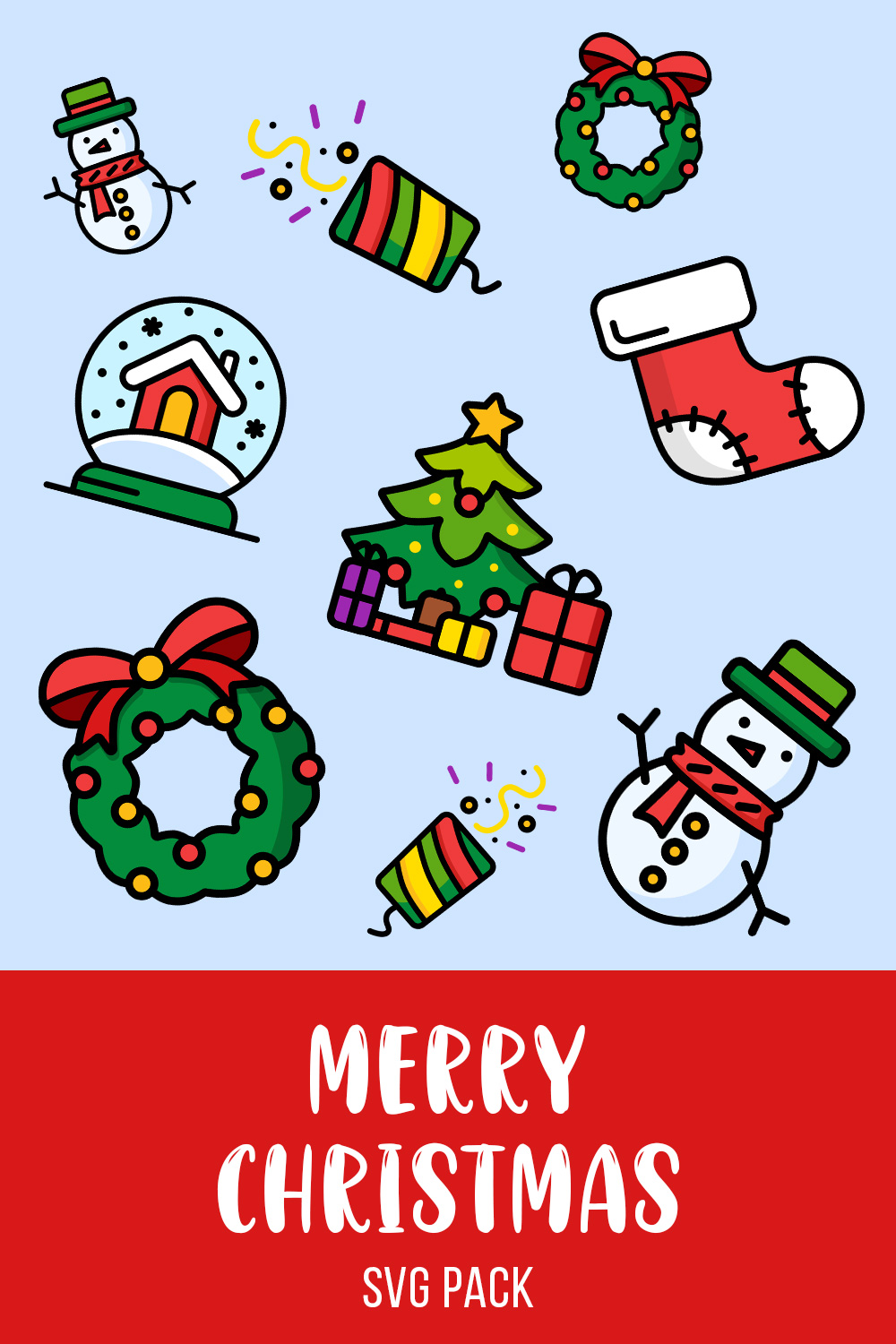 Merry Christmas SVG Pack pinterest.