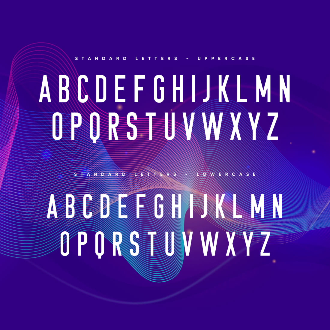 Plethora monospace sans serif font MasterBundles alphabet preview.
