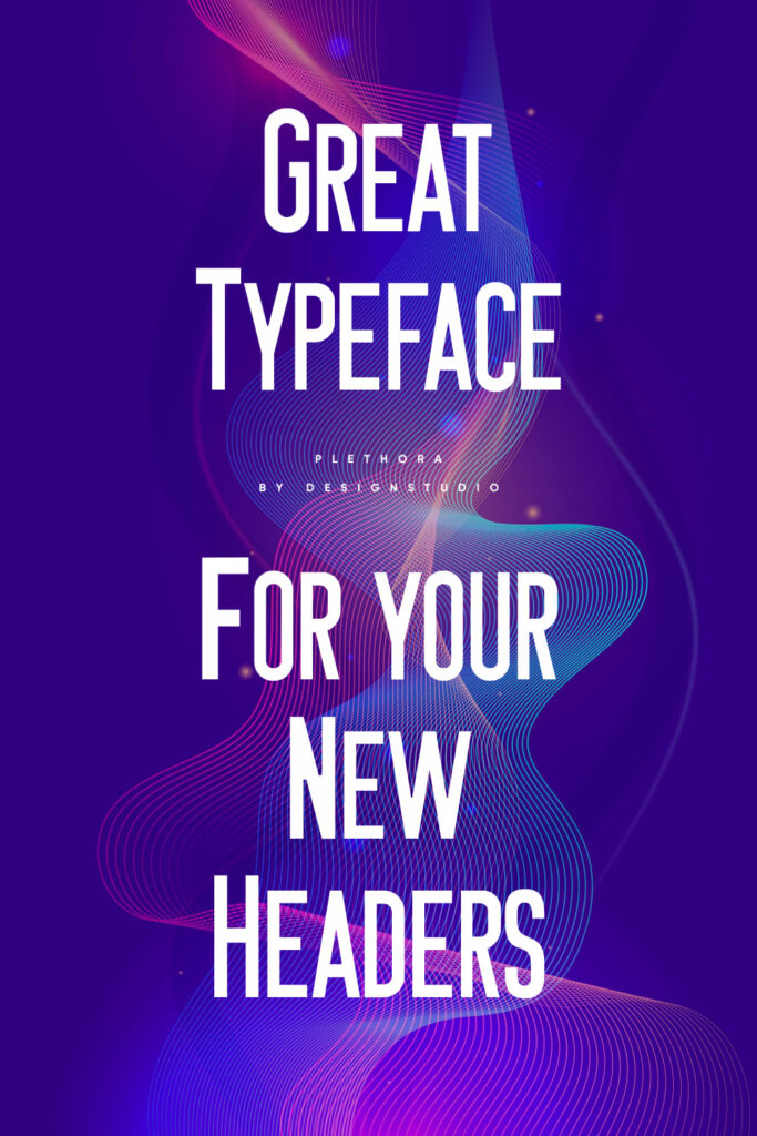 Plethora monospace sans serif font Pinterest Preview with example phrase.