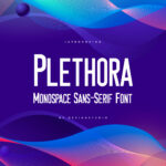 Plethora monospace sans serif font main cover by MasterBundles.