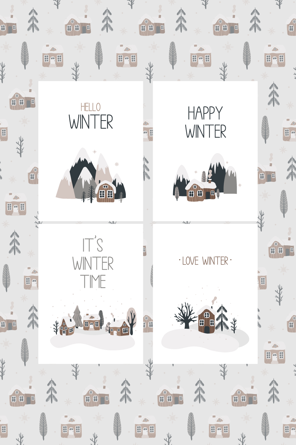 Collection of vector elements in Scandinavian style pinterest.
